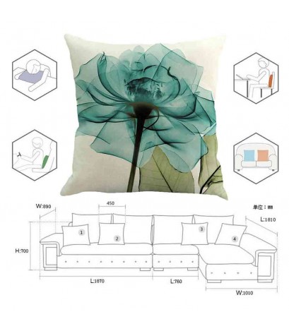 Flower Watercolor Linen Cushion Cover Pillow Case Home Office Car Decor