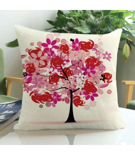 Love Flower Cotton Linen Throw Pillow Case Cushion Cover Home Car Decor