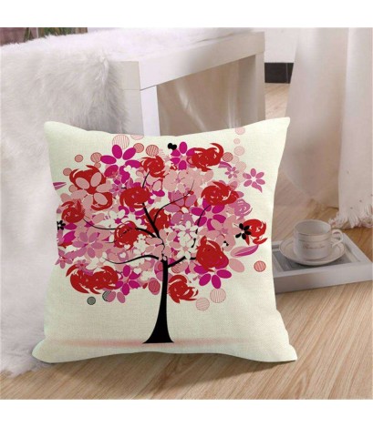 Love Flower Cotton Linen Throw Pillow Case Cushion Cover Home Car Decor