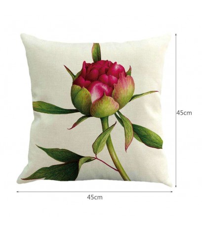 Flower Spring Cotton Waist Throw Pillow Case Sofa Home Decor Cushion Cover