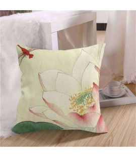 Retro Chinese Lotus Floral Throw Pillow Case Car Cushion Covers Home Decor