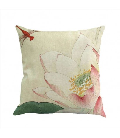 Retro Chinese Lotus Floral Throw Pillow Case Car Cushion Covers Home Decor