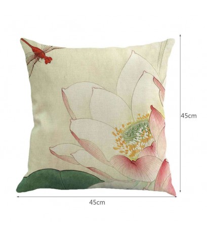 Retro Chinese Lotus Floral Throw Pillow Case Car Cushion Covers Home Decor