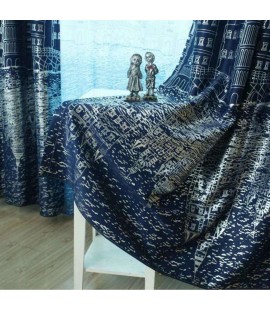 Blackout Curtain Window Shading Screen Cloth Bedroom Curtain(Navy Blue)