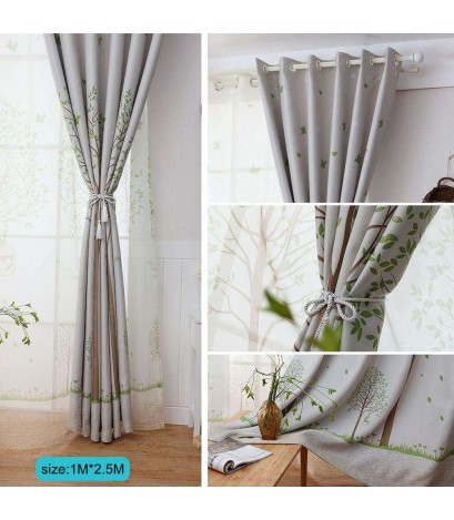 Birdcage Trees Drapes Living Room Blackout Curtain Window Shading Panel