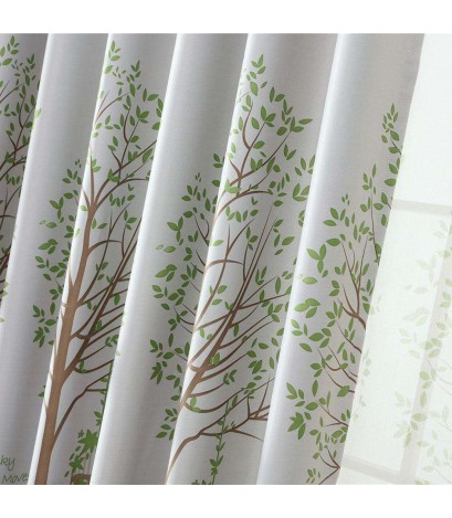 Birdcage Trees Drapes Living Room Blackout Curtain Window Shading Panel