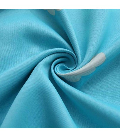 Clouds Printing Blackout Curtain Living Room Window Shading Drapes(Blue)