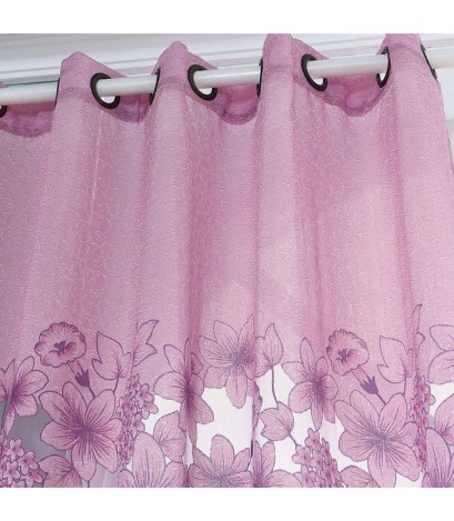 Simple Curtain Yarn Tulle Sheer Panel Bedroom Window Drapes(Light Purple)