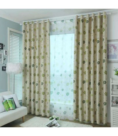 Flower Print Window Drapes Blackout Shade Curtain Bedroom Living Room Decor