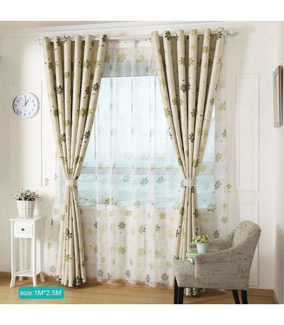 Flower Print Window Drapes Blackout Shade Curtain Bedroom Living Room Decor