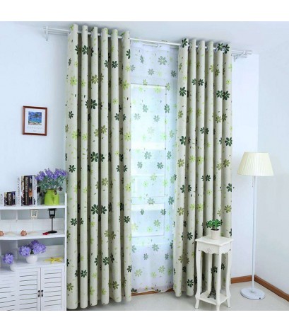 Flower Print Window Drapes Blackout Shade Curtain Bedroom Living Room Decor