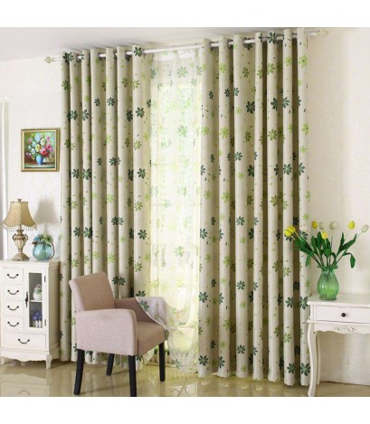 Flower Print Window Drapes Blackout Shade Curtain Bedroom Living Room Decor