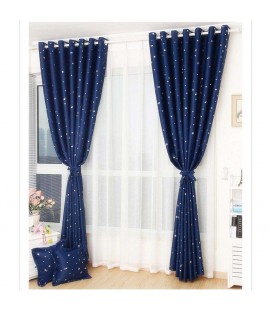 Star Pattern Window Shading Curtain Blackout Bedroom Balcony Home Purdah