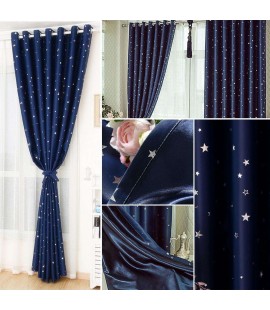 Star Pattern Window Shading Curtain Blackout Bedroom Balcony Home Purdah