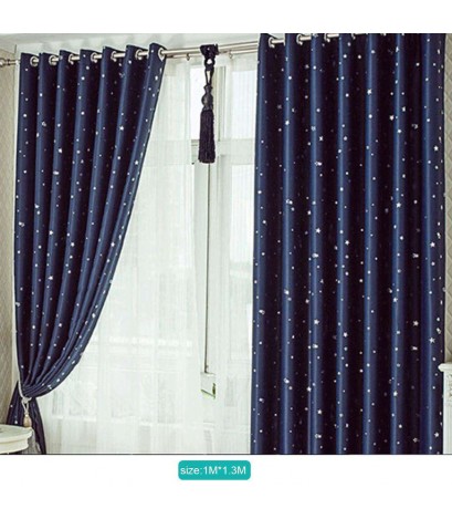 Star Pattern Window Shading Curtain Blackout Bedroom Balcony Home Purdah