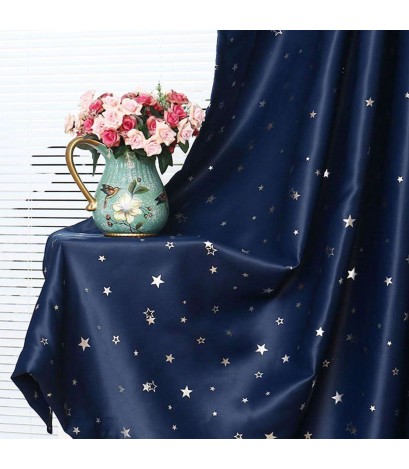 Star Pattern Window Shading Curtain Blackout Bedroom Balcony Home Purdah