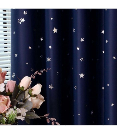 Star Pattern Window Shading Curtain Blackout Bedroom Balcony Home Purdah