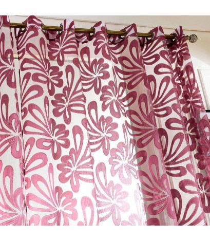 Jacquard Yarn Curtains Window Shading Blackout Purdah Balcony Decor(Purple)