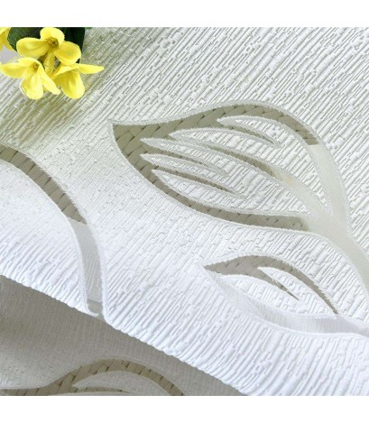 Leaves Pattern Yarn Curtains Shading Blackout Purdah Bedroom Decor