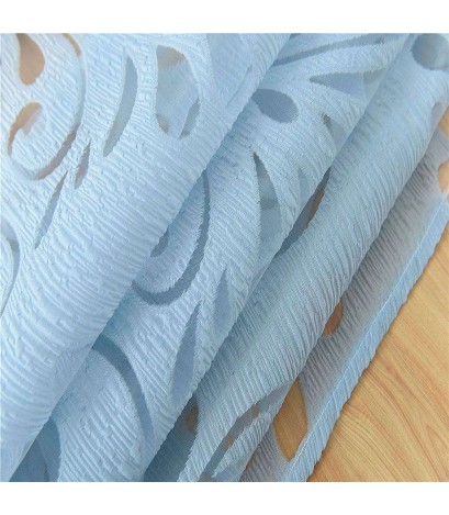 Phoenix Tail Yarn Window Punching Curtains Shading Blackout Purdah(Sky Blue