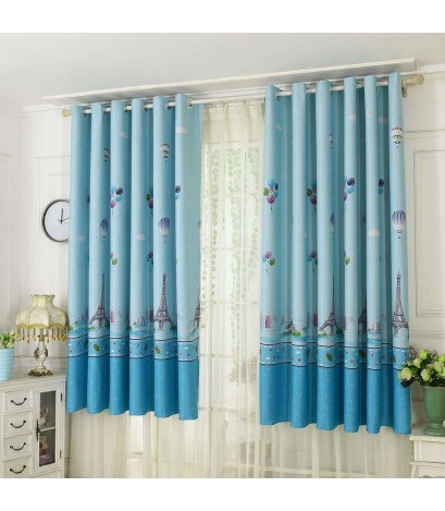 Hot Air Balloon Tower Pattern Shading Curtain Drape Window Blind Home Decor