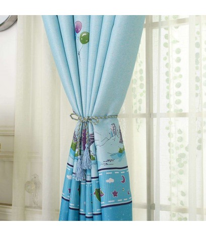 Hot Air Balloon Tower Pattern Shading Curtain Drape Window Blind Home Decor