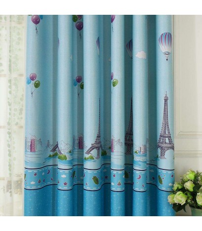 Hot Air Balloon Tower Pattern Shading Curtain Drape Window Blind Home Decor