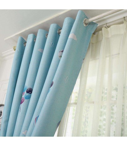 Hot Air Balloon Tower Pattern Shading Curtain Drape Window Blind Home Decor