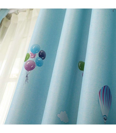 Hot Air Balloon Tower Pattern Shading Curtain Drape Window Blind Home Decor