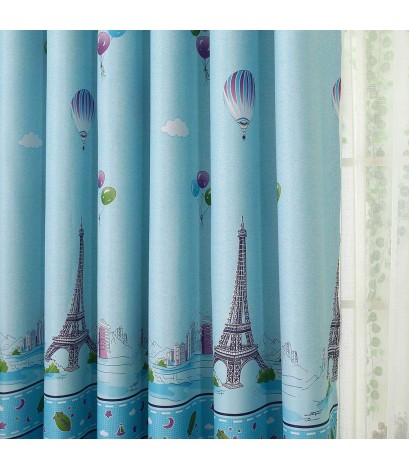 Hot Air Balloon Tower Pattern Shading Curtain Drape Window Blind Home Decor