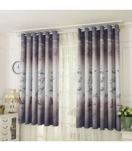 Pastoral Printed Blackout Curtains Window Blinds Drapes Living Room Decor