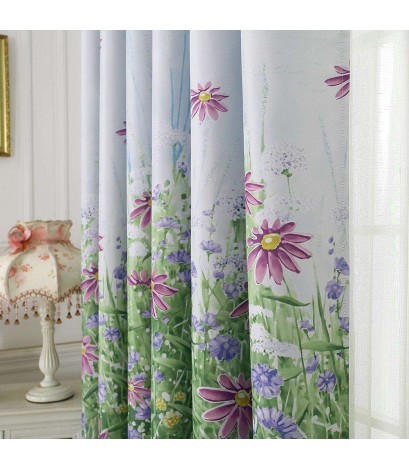 Flowers Print Shading Window Curtain Blinds Drapes Purdah Screen Home Decor