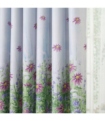 Flowers Print Shading Window Curtain Blinds Drapes Purdah Screen Home Decor