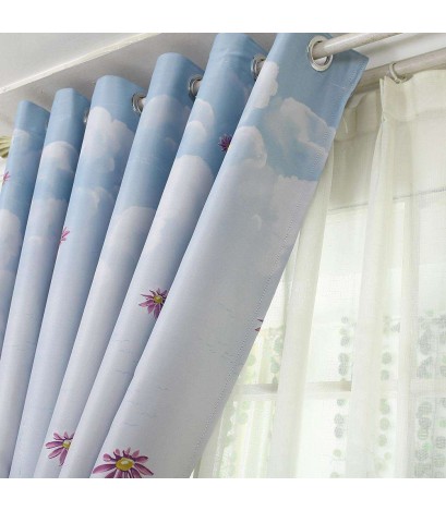 Flowers Print Shading Window Curtain Blinds Drapes Purdah Screen Home Decor