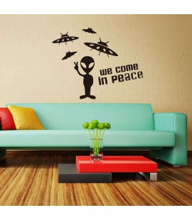 Alien Airship Removable Wall Stickers Waterproof Kids Bedroom Decor Decals