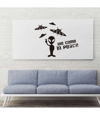 Alien Airship Removable Wall Stickers Waterproof Kids Bedroom Decor Decals