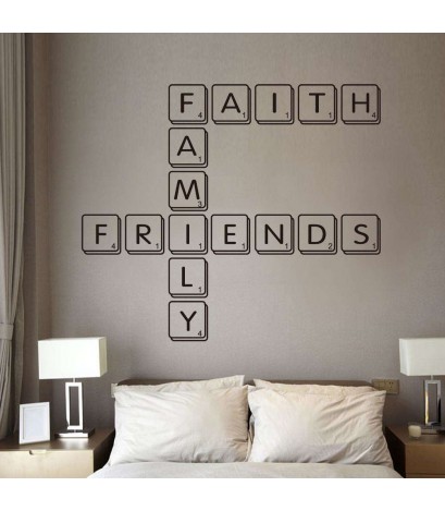 Family Letter Wall Sticker PVC Removable Waterproof Living Room Decor Decal