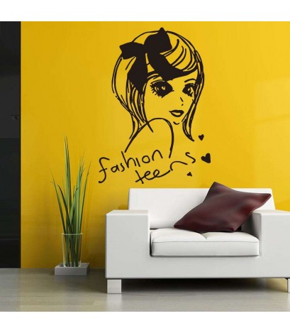 Removable Beauty Girl Wall Stickers Waterproof Living Bedroom Decor Decals