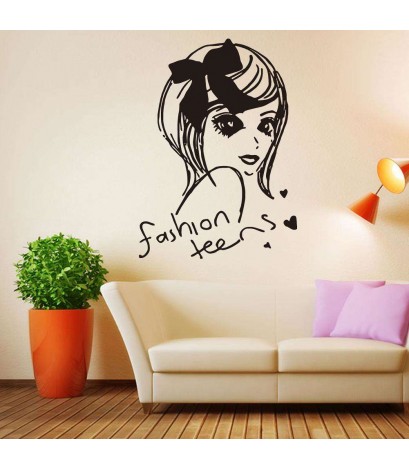 Removable Beauty Girl Wall Stickers Waterproof Living Bedroom Decor Decals