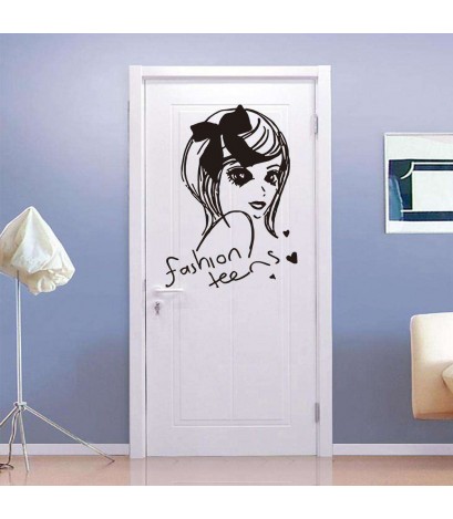 Removable Beauty Girl Wall Stickers Waterproof Living Bedroom Decor Decals