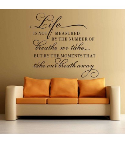 Life Quote PVC Wall Sticker Removable Daily Waterproof Living Bedroom Decal