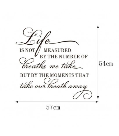 Life Quote PVC Wall Sticker Removable Daily Waterproof Living Bedroom Decal