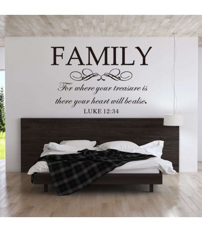 Family PVC Wall Stickers Removable Waterproof Living Bedroom Decor Decals