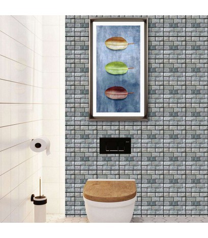 Retro 3D Brick Stone Wall Decals Rustic Self-Adhesive Stickers Home Decor