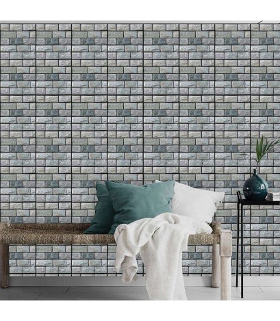 Retro 3D Brick Stone Wall Decals Rustic Self-Adhesive Stickers Home Decor