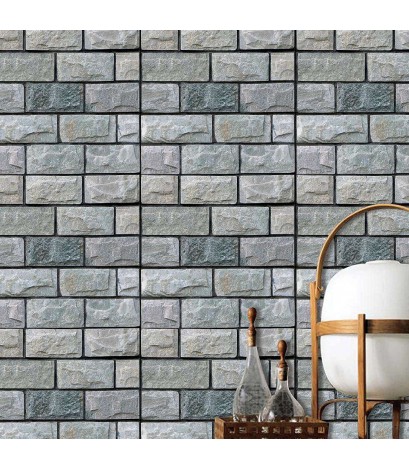 Retro 3D Brick Stone Wall Decals Rustic Self-Adhesive Stickers Home Decor