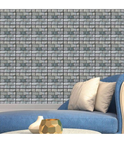 Retro 3D Brick Stone Wall Decals Rustic Self-Adhesive Stickers Home Decor