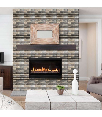 3D Brick Stone Wall Decals Vintage Rustic Self-Adhesive Sticker Home Decor