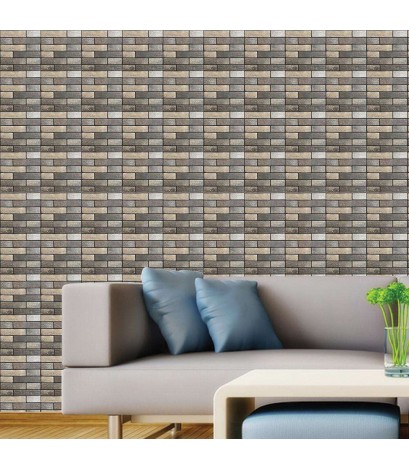 3D Brick Stone Wall Decals Vintage Rustic Self-Adhesive Sticker Home Decor