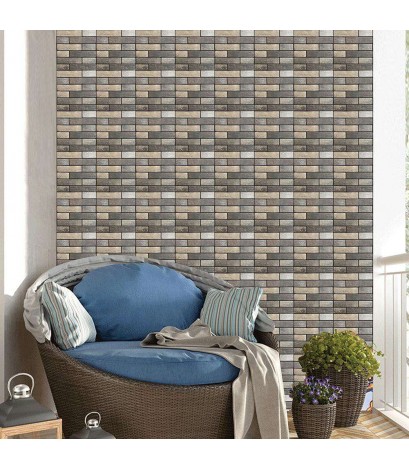 3D Brick Stone Wall Decals Vintage Rustic Self-Adhesive Sticker Home Decor